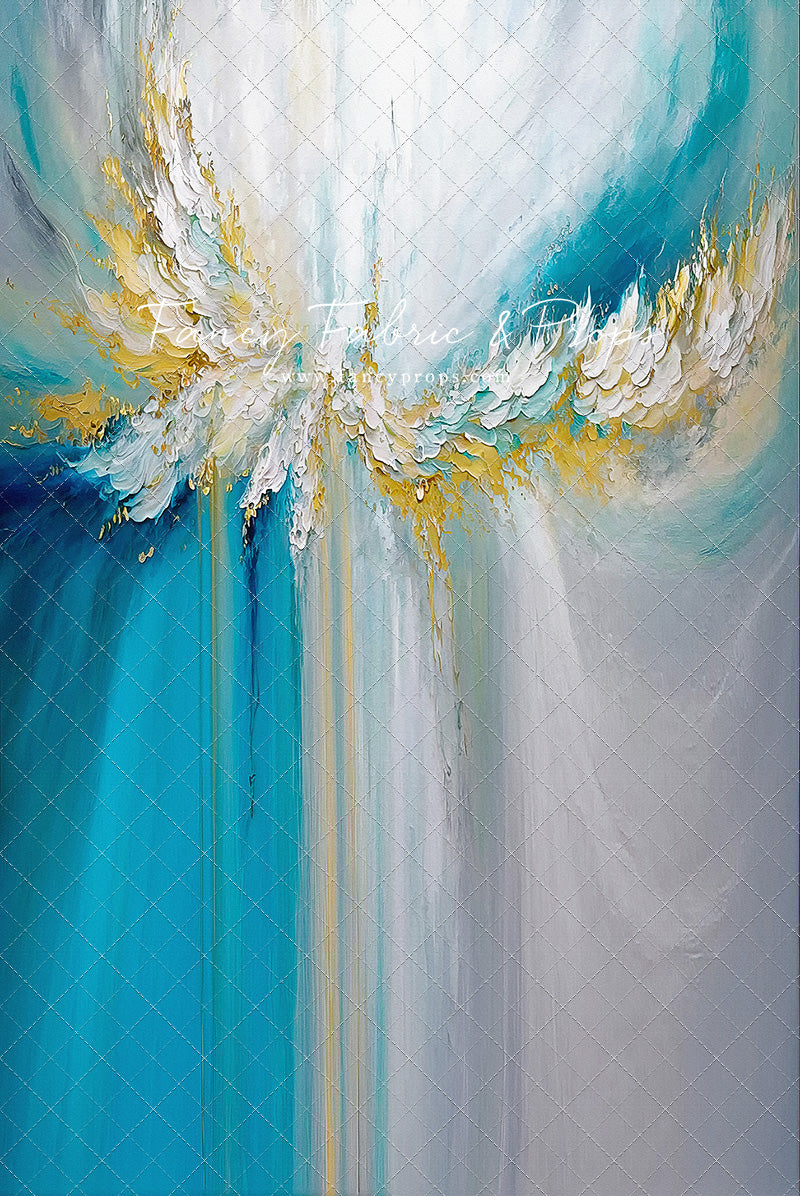 Golden Aquamarine Paint Melt - With Sweep Option