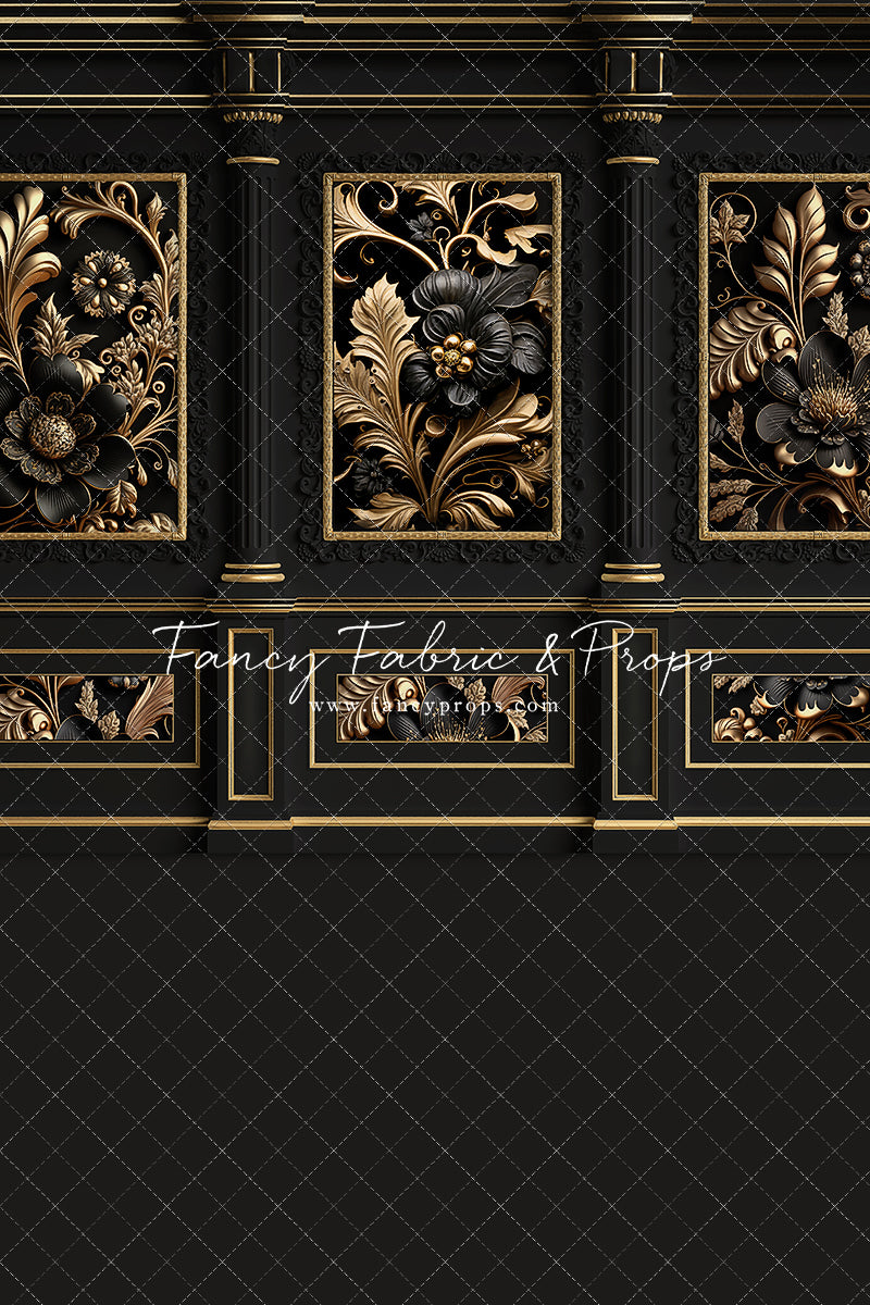 Black & Gold Elegance Wall - With Sweep Option