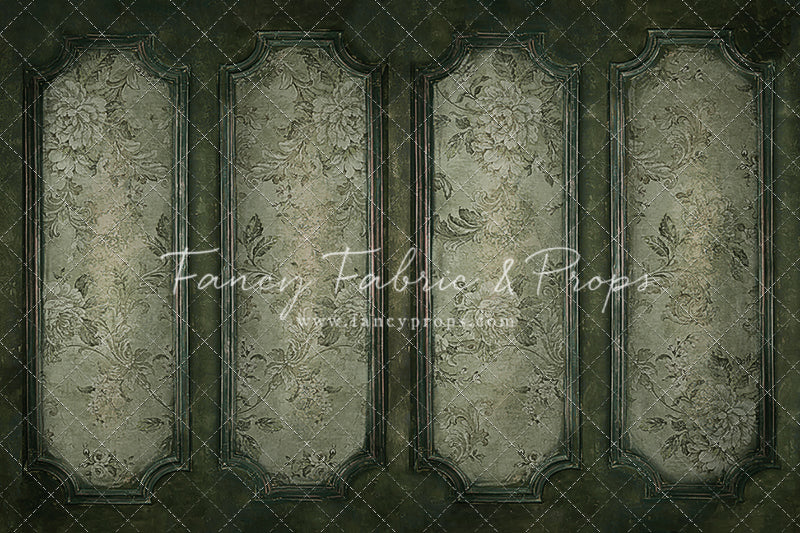 Sage Floral Wainscoting Wall
