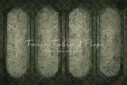 Sage Floral Wainscoting Wall