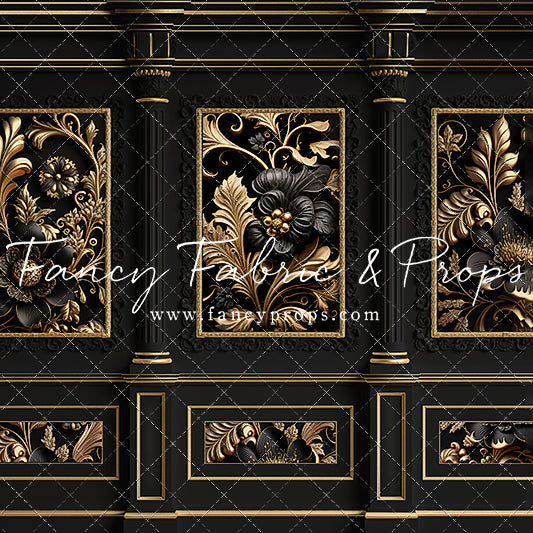 Black & Gold Elegance Wall - With Sweep Option
