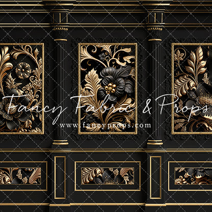 Black & Gold Elegance Wall - With Sweep Option