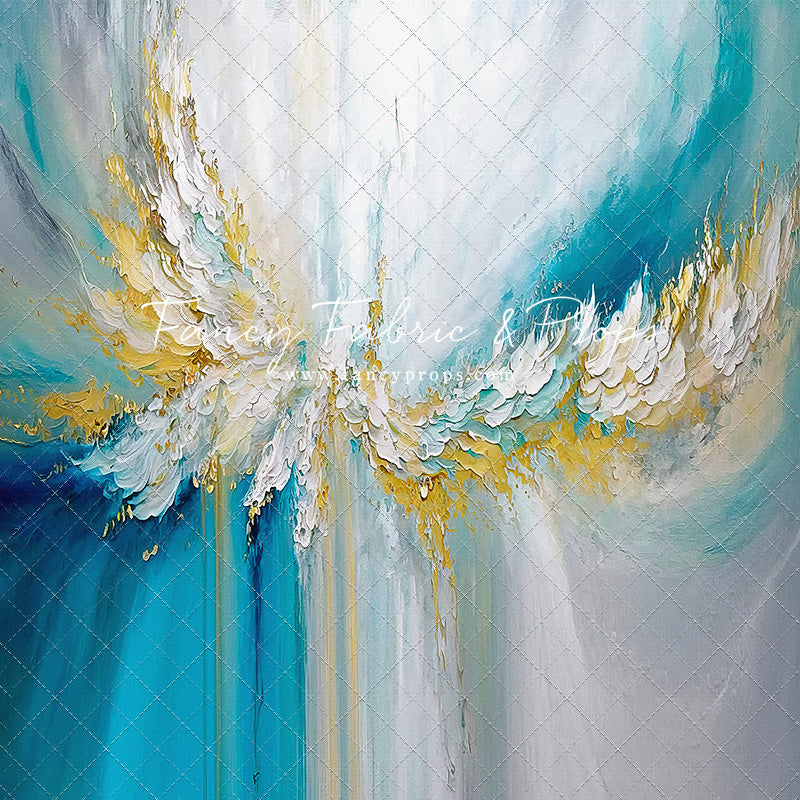 Golden Aquamarine Paint Melt - With Sweep Option