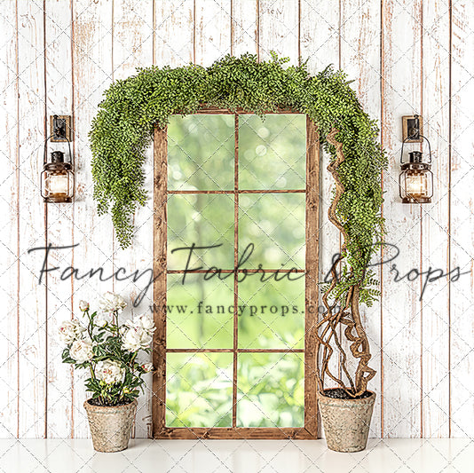 Whitewashed Arched Window Frame - Decor Steals