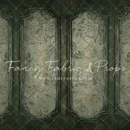 Sage Floral Wainscoting Wall