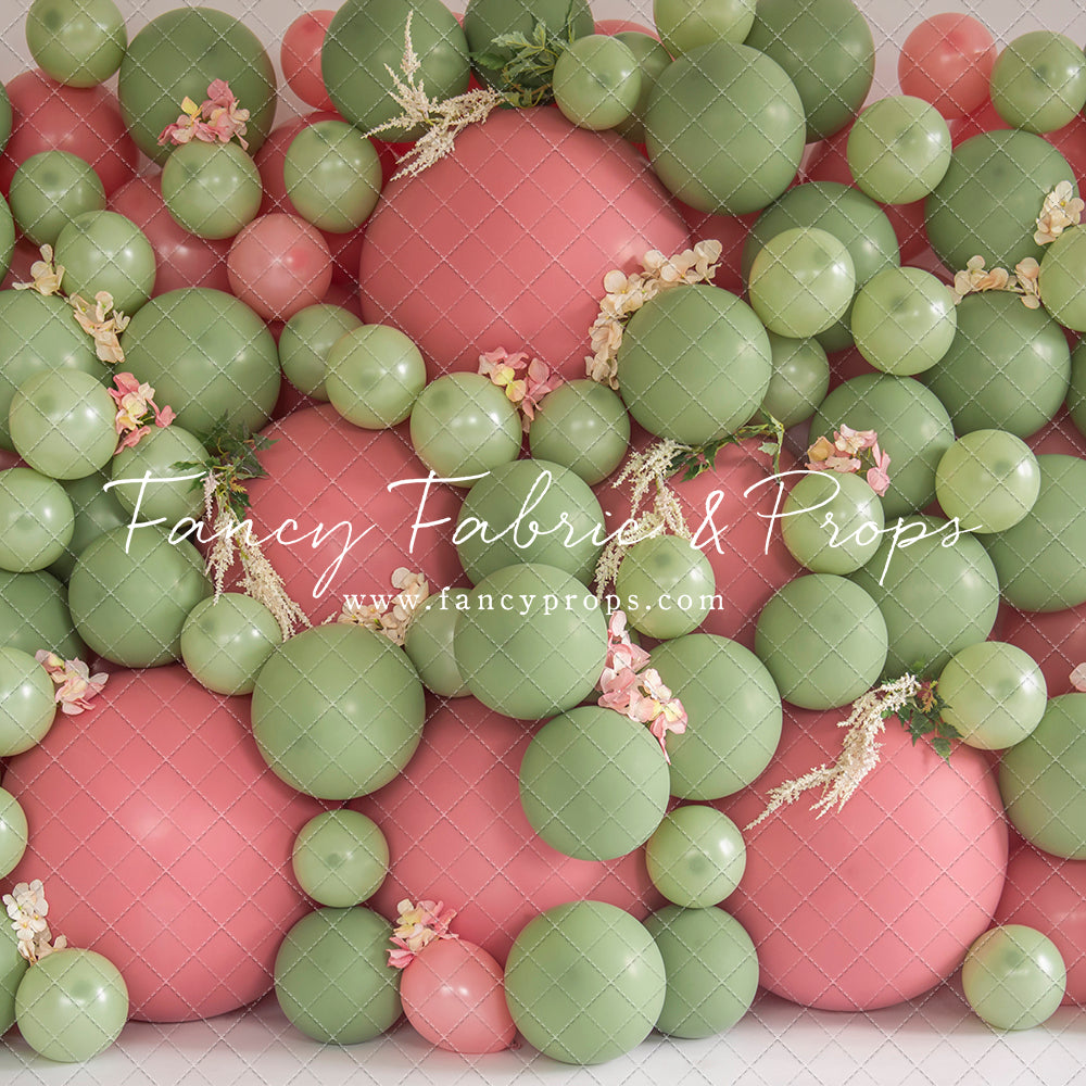 Sage and Pink Balloon Wall