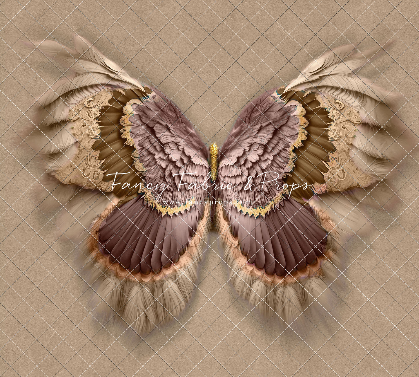 Shimmering Taupe Feathers - Petite