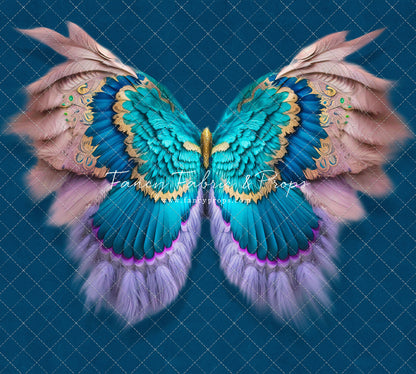 Shimmering Teal Feathers - Petite