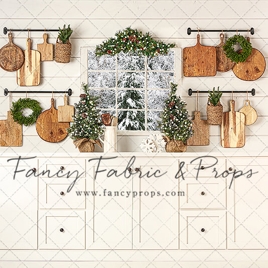 Snowy Country Christmas Kitchen