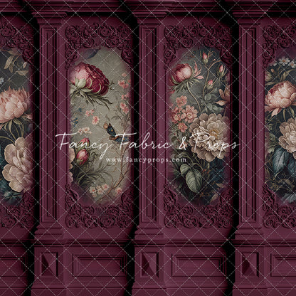 Magenta Floral Victorian Wall - With Sweep Option
