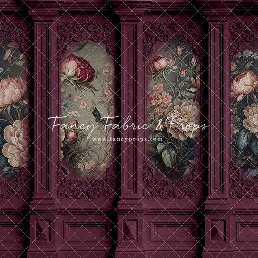 Magenta Floral Victorian Wall - With Sweep Option