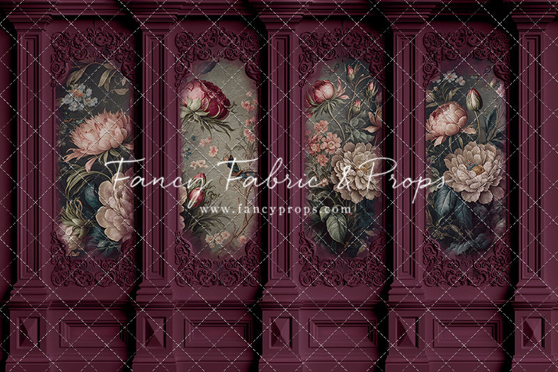 Magenta Floral Victorian Wall - With Sweep Option