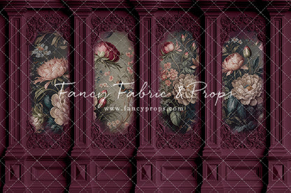 Magenta Floral Victorian Wall - With Sweep Option