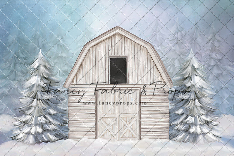 White Snowy Barn