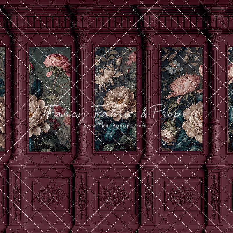 Moody Magenta Wainscoting Wall - With Sweep Option