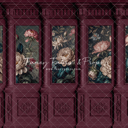 Moody Magenta Wainscoting Wall - With Sweep Option